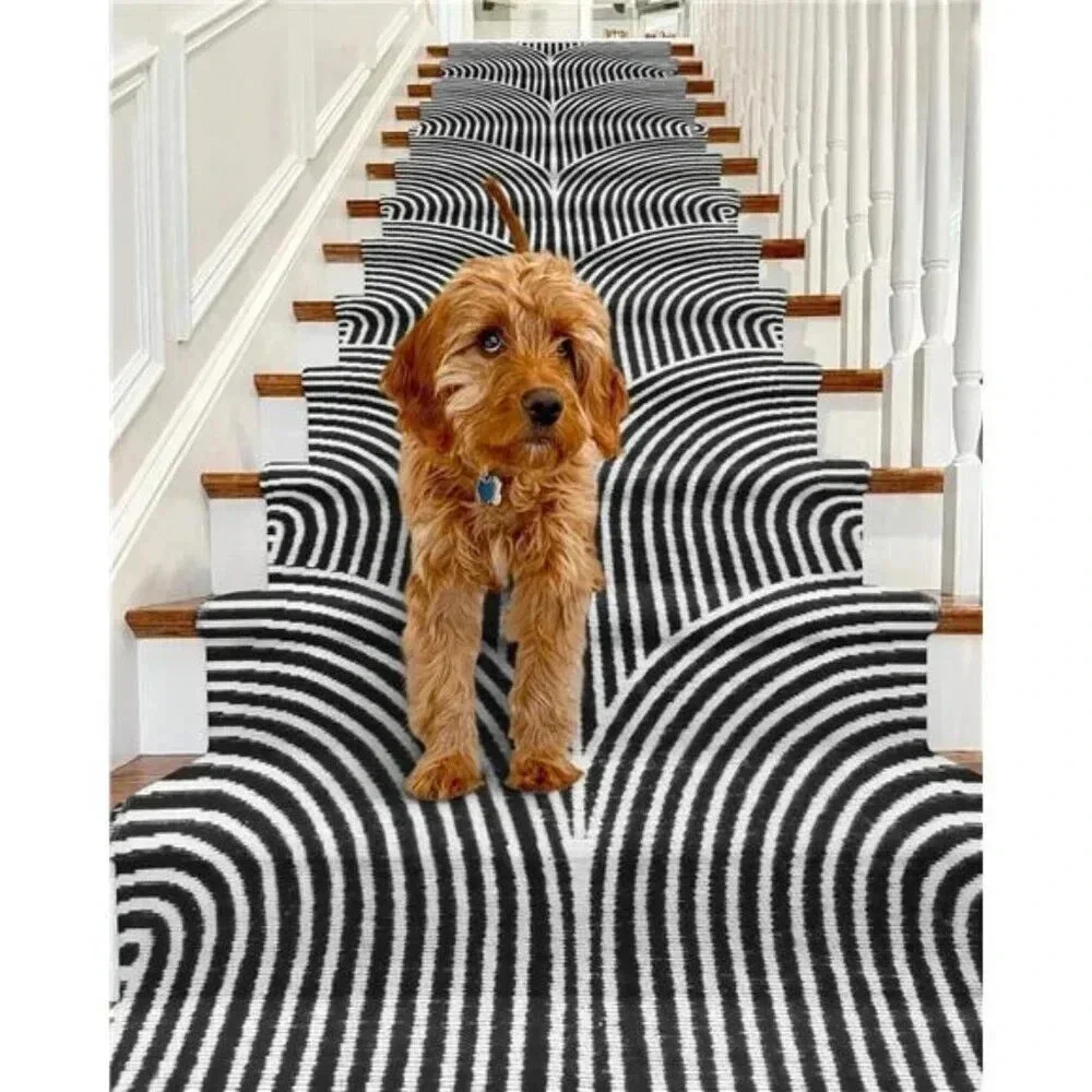 Long Hallway Runner Rug 2.6'x10' Washable Rug Runners Modern Reversible Black